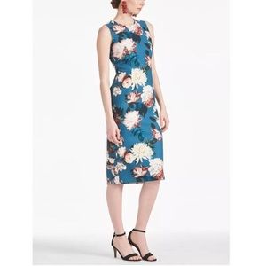 Sachin + Babi Teal Floral Midi Dress